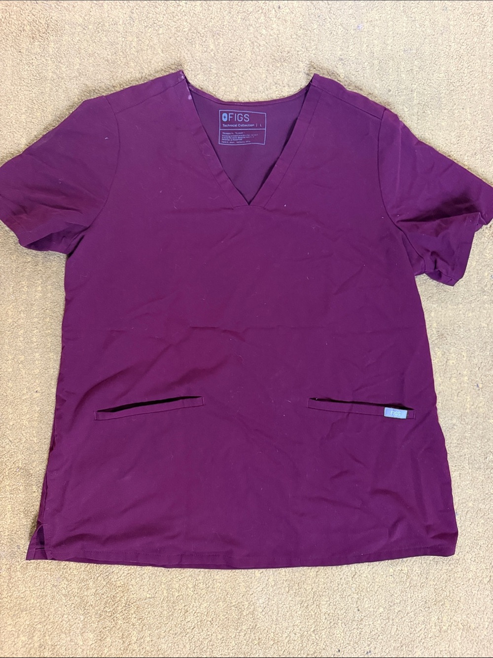 Figs Women’s V-Neck Scrub Top in Plum